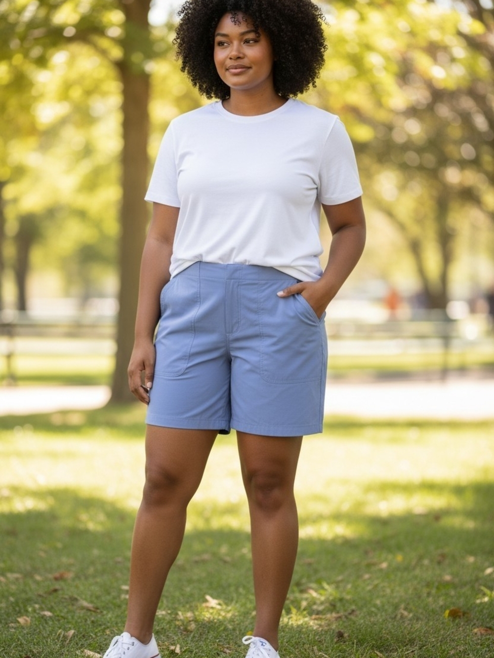 Eddie Bauer Light Blue Utility Bermuda Shorts